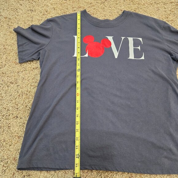 Disney Mickey Mouse Love Red Woman’s Plus Size 2XL Shirt Grey Disney World - Picture 5 of 6